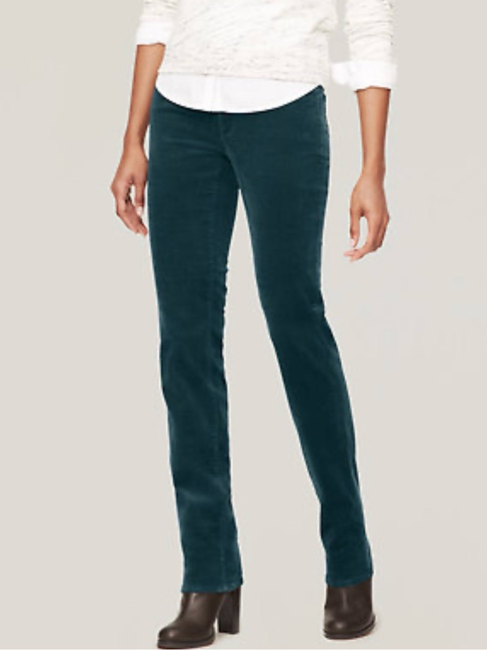 Ann Taylor Dark Green Curvy Fit Corduroy Pants